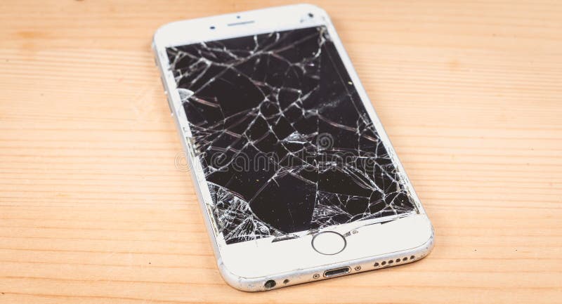 Apple IPhone With A Broken Screen Editorial Stock Photo - Image of ...