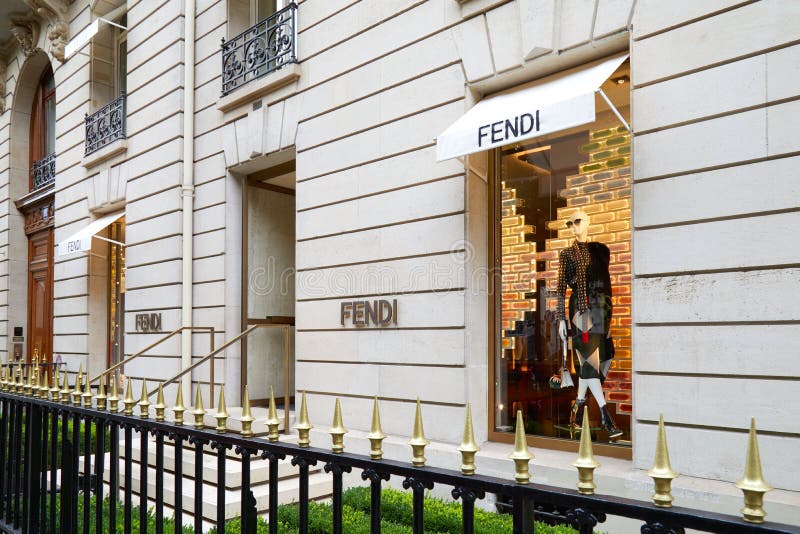 Fendi Fashion Luxury Store in Avenue Montaigne in Paris, France ...