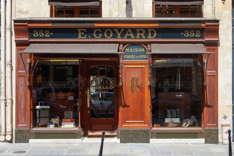 Goyard Luxury Store in Paris, Ancient Black Sign with Golden French Bulldog  Sculpture Editorial Stock Image - Image of boutique, ornament: 136976819