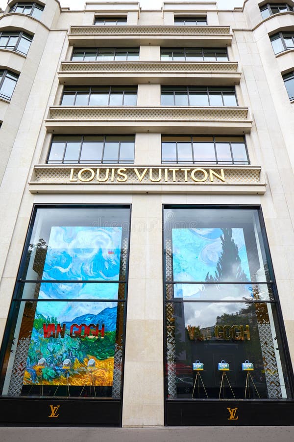 Louis Vuitton Flagman Store At Avenue Of Champs Elysees Paris Stock Photo -  Download Image Now - iStock
