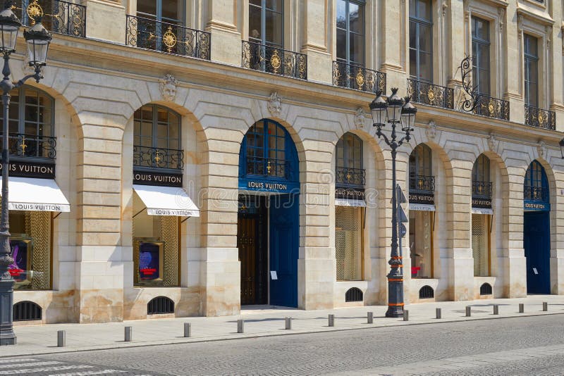 Louis Vuitton Fascade in Place Vendome, Paris Walking Tour