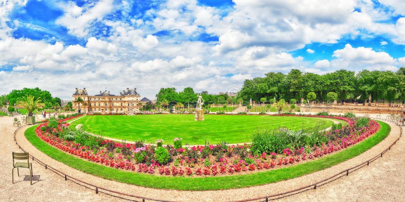 PARIS, FRANCE - JULY 08, 2016 : Luxembourg Palace and park in Pa