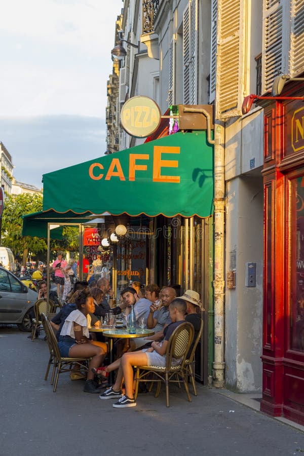 People Resting in a Street Cafe in Montmartre in Paris Editorial Stock ...