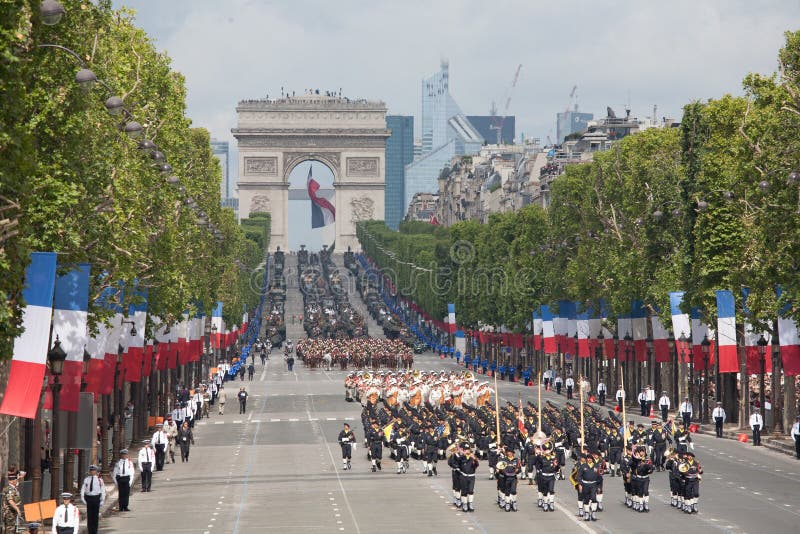Paris, France - July 14, 2012. Soldiers from the French Foreign Legion march during the annual military parade .