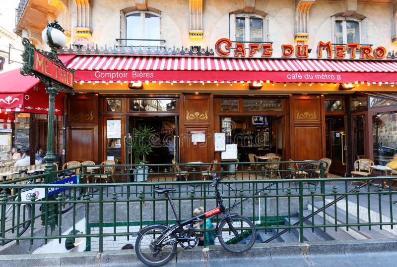 View of Typical Parisian Cafe Du Metro . it is Located Near Famous ...