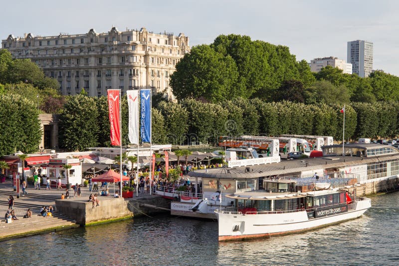 Paris France June Cruise Ships River Seine Center Paris Water Tours One Popular Means Sightseeing Capital 96121486 