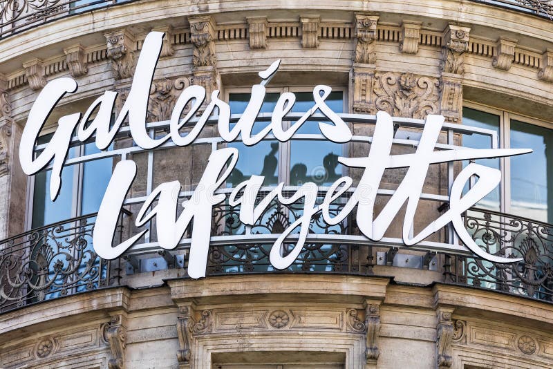 The Galeries Lafayette Sign and Logo. Paris, France Editorial ...
