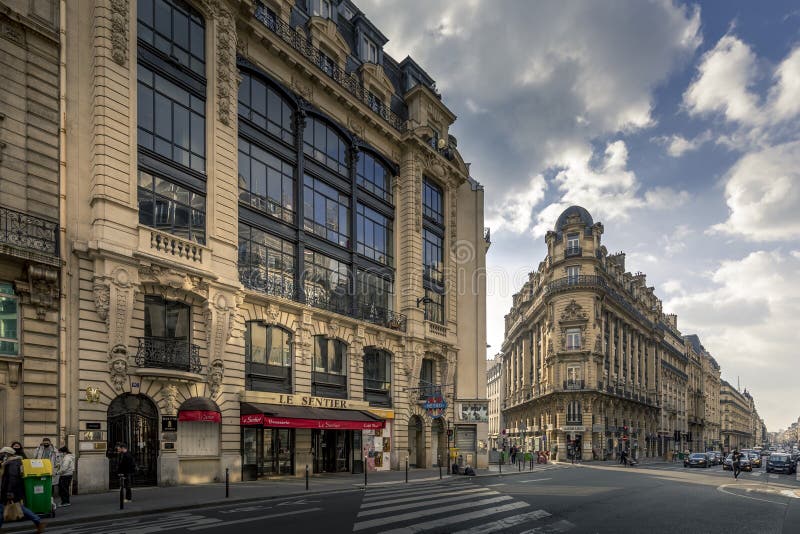 Reaumur Street in Paris. Nice Street with Old Haussmannian Buildings  Editorial Photo - Image of exterior, construction: 225882296