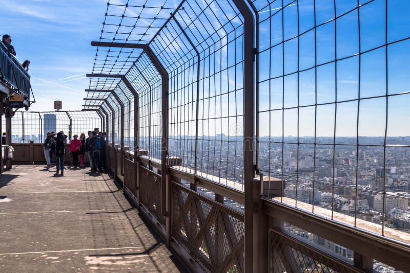 Paris France March 30 2017 Top Of The Eiffel Tower This Is The