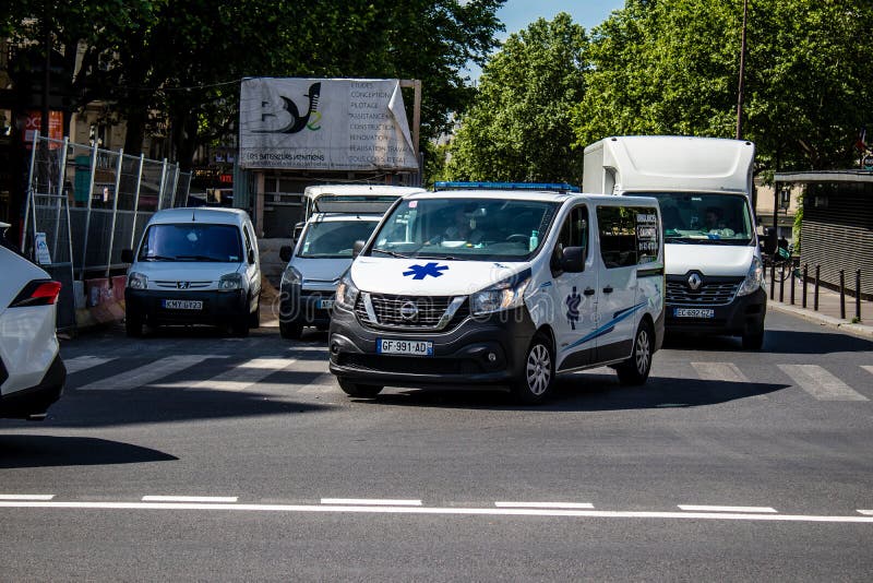 Ambulance in France editorial photography. Image of road - 247888012