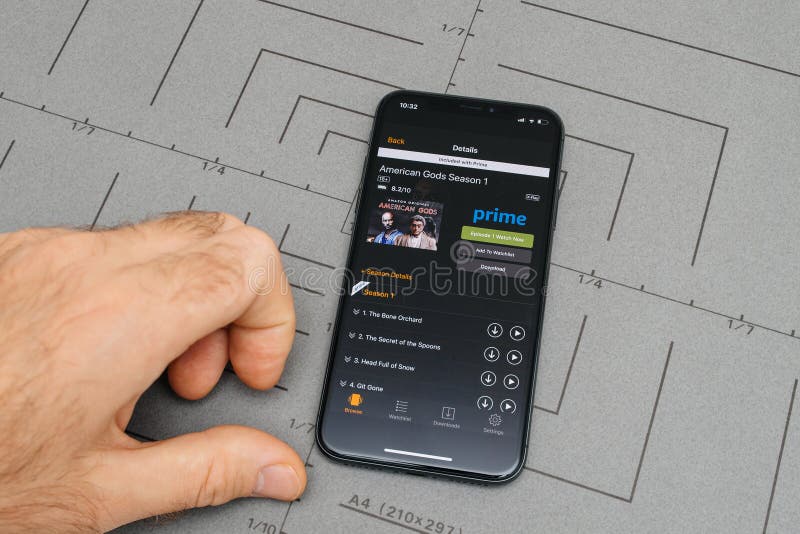 Man Holding New Iphone Apple X 10 with Amazon Prime, American Go
