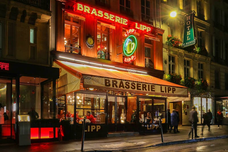 The Brasserie Lipp is a Famous Establishment on the Boulevard Saint ...