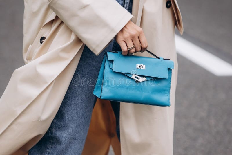 Paris, France - October, 1: Woman Wearing Leather Mini Kelly