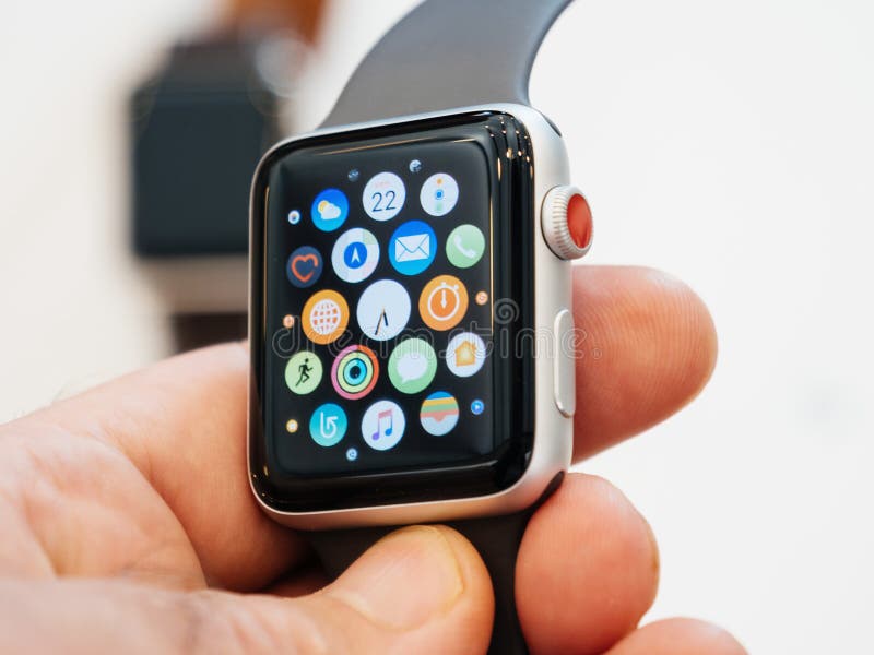 New Apple Watch Series 3 Home Screen Apple Watch Editorial Stock Photo - Image of future, screen