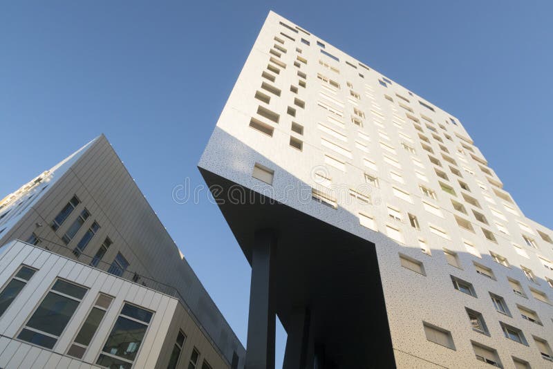 La Defense Paris France. Paris, France - Sept 2, 2019: Modern office and apartment building in the financial district of La Defense in Paris France stock photos La Defense Paris France. Paris, France - Sept 2, 2019: Modern office and apartment building in the financial district of La Defense in Paris France stock photos