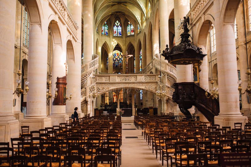 Paris francja kościół saintetiennedumont interior 14941624 obok panteonu
