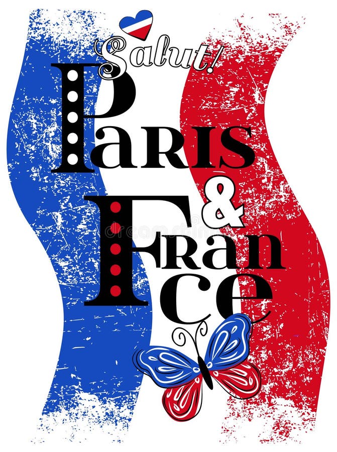 Paris graphic for t-shirt, vector print vector illustration