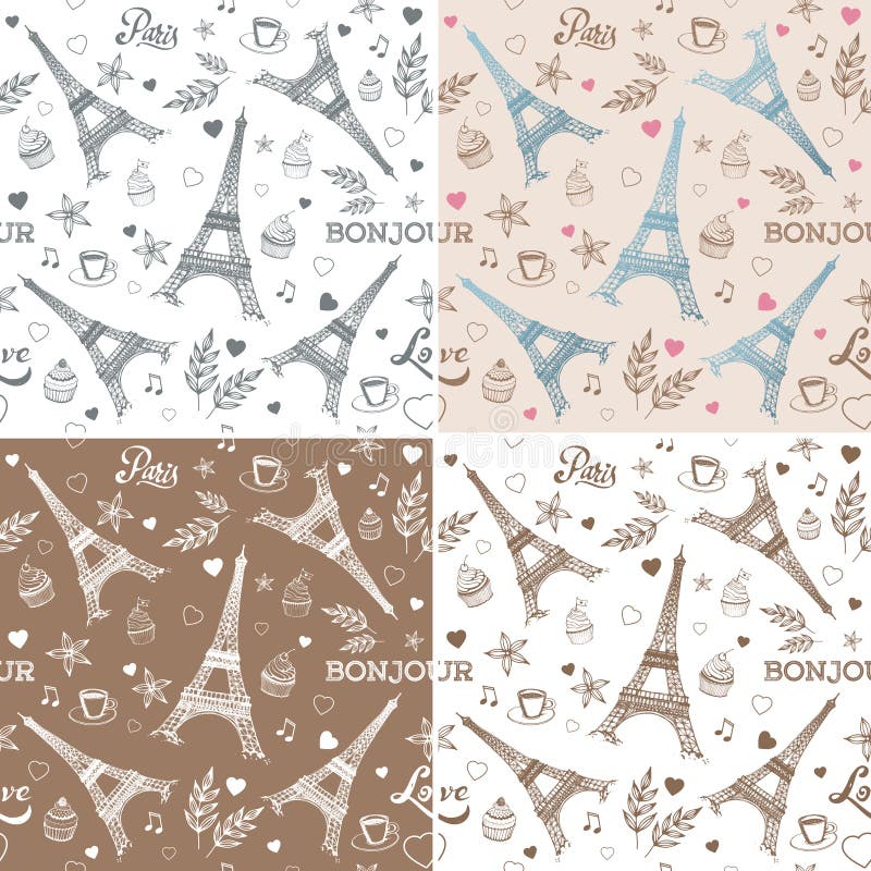 Eiffel Tower Parisian Symbol Hand Drawn Vector Illustration Stock ...