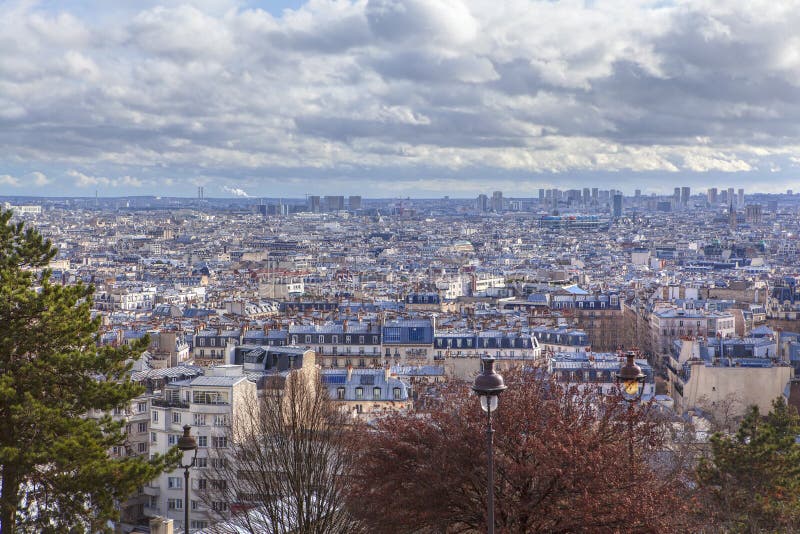 Paris landscape stock image. Image of district, streets - 145659253