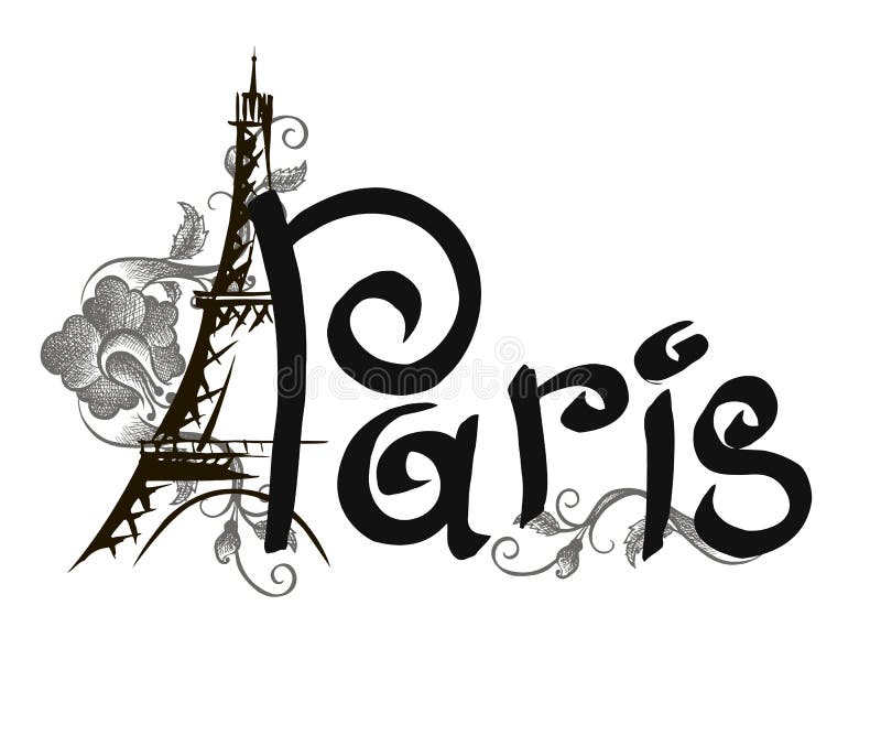 Paris lettering stock vector. Illustration of background - 87615860