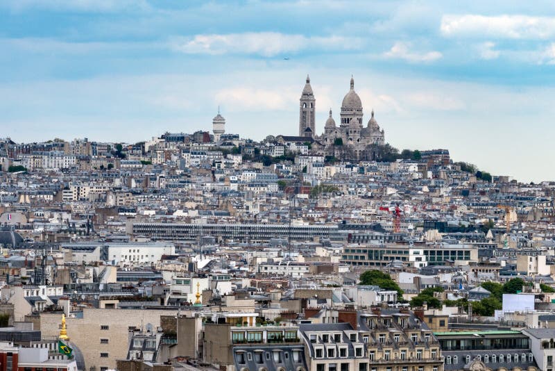 Paris montmatre building city view aerial landscape from tower