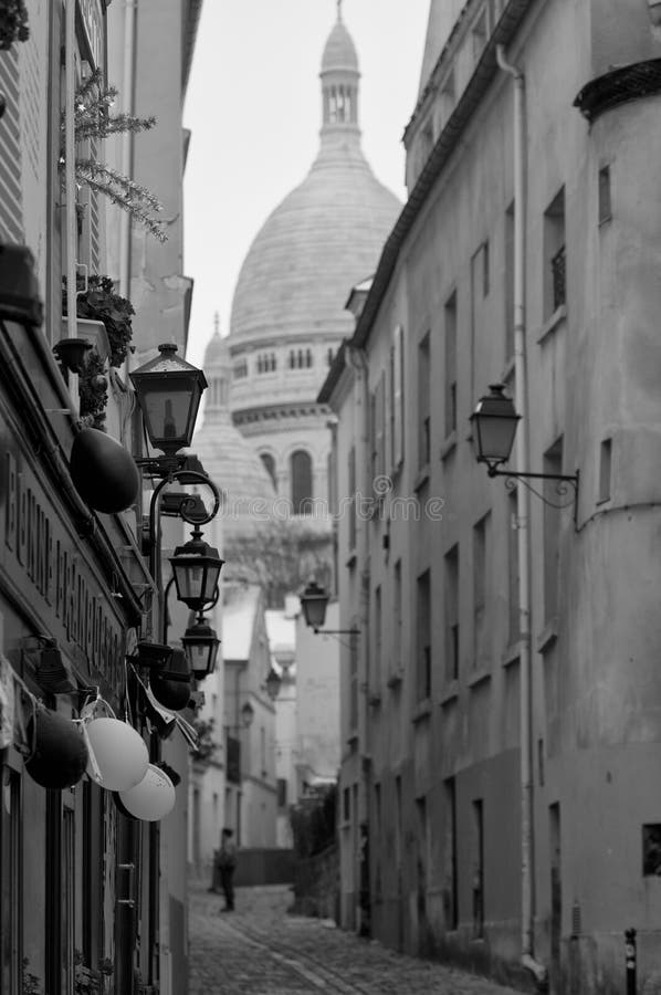 Paris Montmatre view in black and white