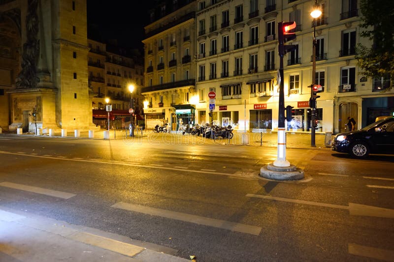 Paris at night editorial image. Image of downtown, summer - 65534545