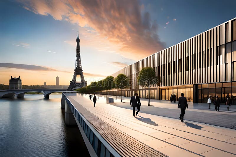 Paris 2024 Olympic Games. Generative AI Stock Illustration