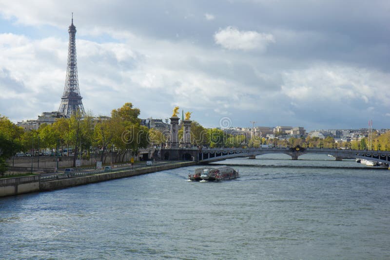 Paris panoramic view from Seine