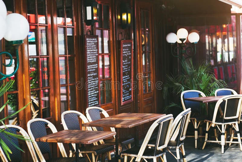 Tables in restaurant in Paris, France. Tables in restaurant in Paris, France