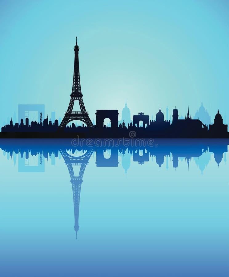 Paris Skyline. Illustration Stock Illustration - Illustration of black