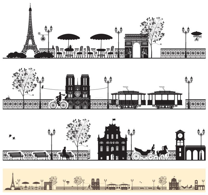 Paris streets stock illustration Paris streets stock illustration