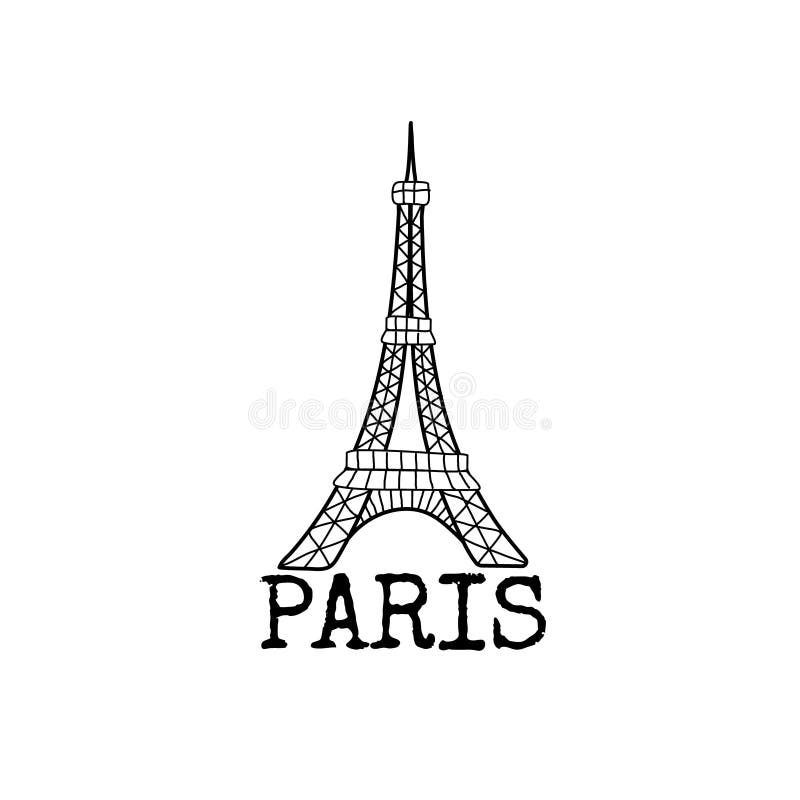 Paris Symbol. Eiffel Tower. Line Drawing Stock Vector - Illustration of ...