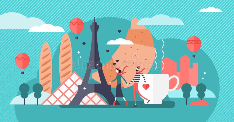 Paris vector illustration. Famous french city tourist symbols collection. stock illustration Paris vector illustration. Famous french city tourist symbols collection. stock illustration