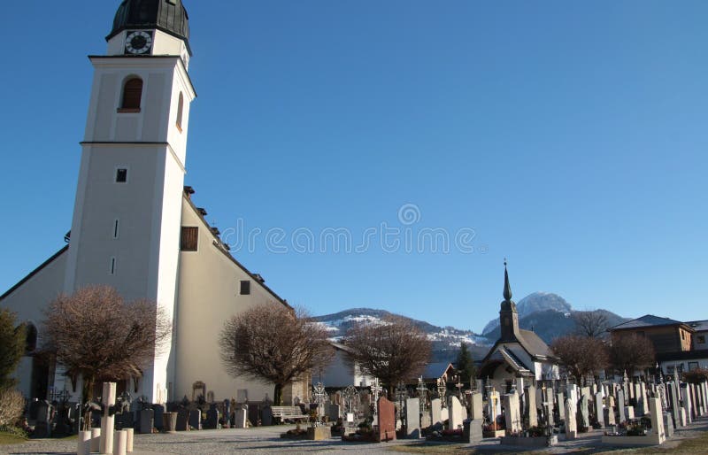 The Parish Church in Obertrum, Austria. Stock Photo - Image of lake,  obertrum: 124689308