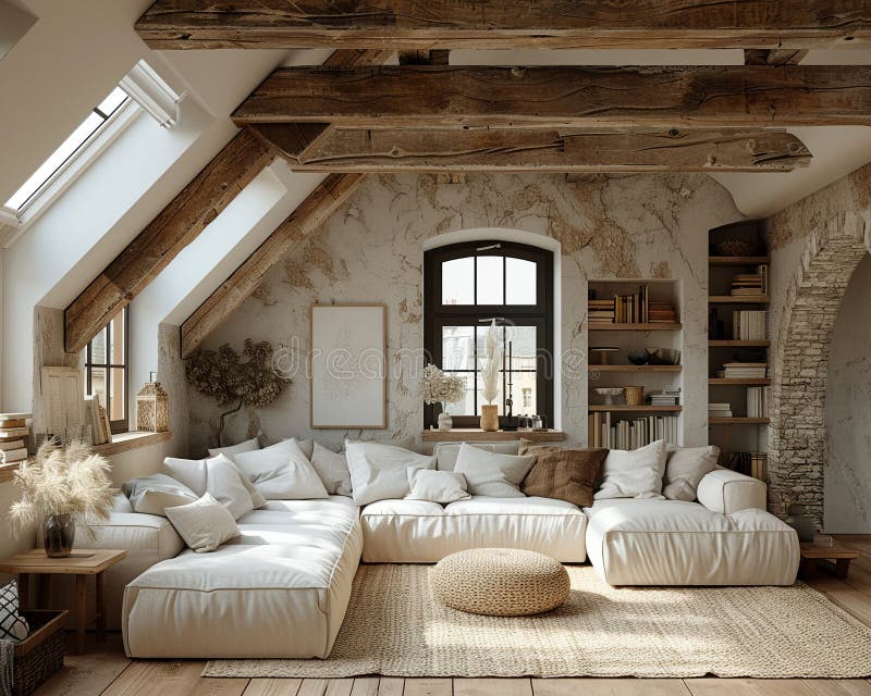 Beautiful view of Textured Apartment With Exposed Beams And City View