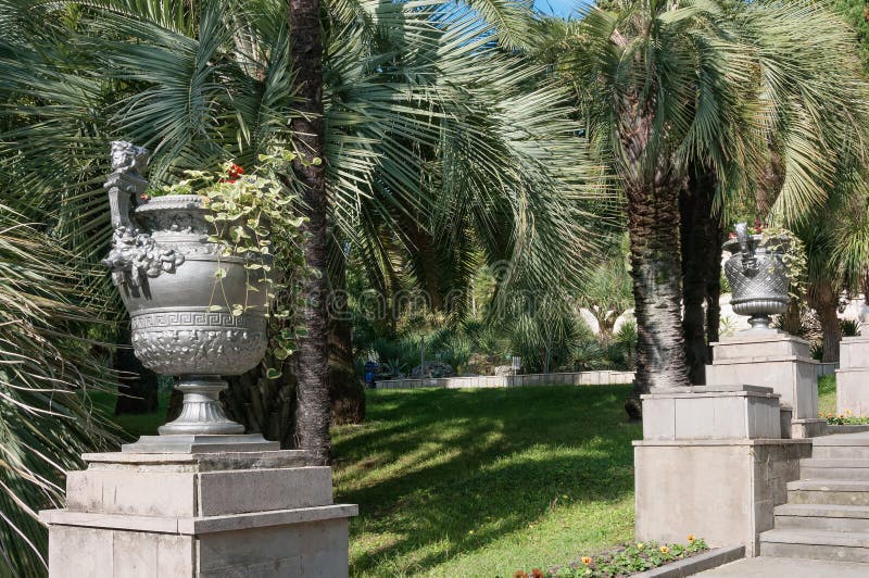 Park alley in the botanical garden of Sochi, Russia