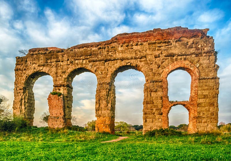 Park of the Aqueducts, Rome stock photo