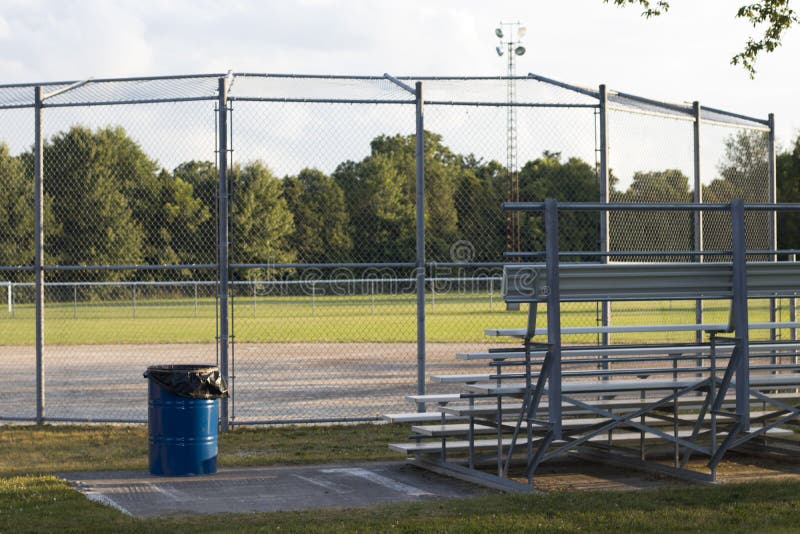 Bleachers At A Park For Spectors To Watch Sporting Events Stock Image