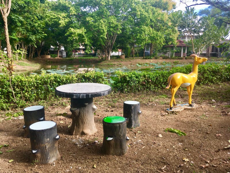 Park stock photo. Image of reservior, cement, park, chair 96850124