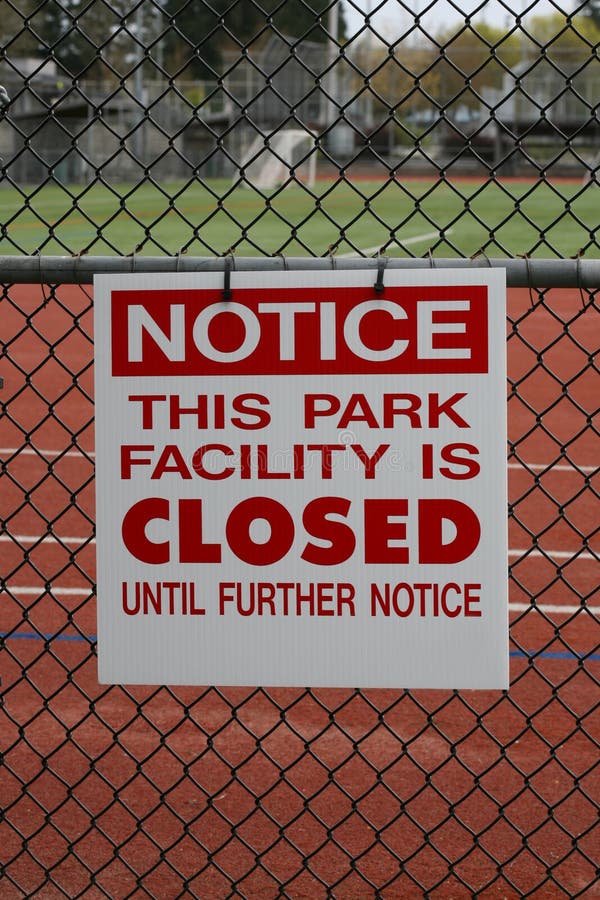 This Park Facility is Closed Stock Photo - Image of quarantine, notice ...