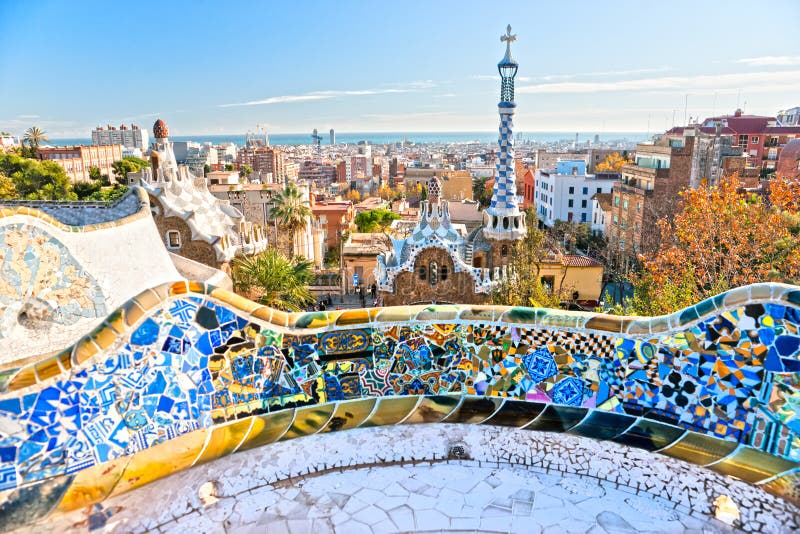 Gaudi's Park Guell in Barcelona, Spain.