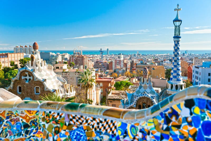 Park Guell in Barcelona, Spain.