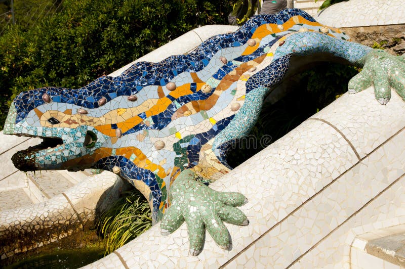 Park Guell-Eidechse - Barcelona - Spanien stockfoto Park Guell-Eidechse - Barcelona - Spanien stockfoto