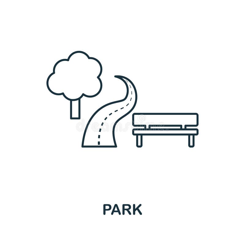 Park Icon Simple Element Illustration Park Outline Icon Design