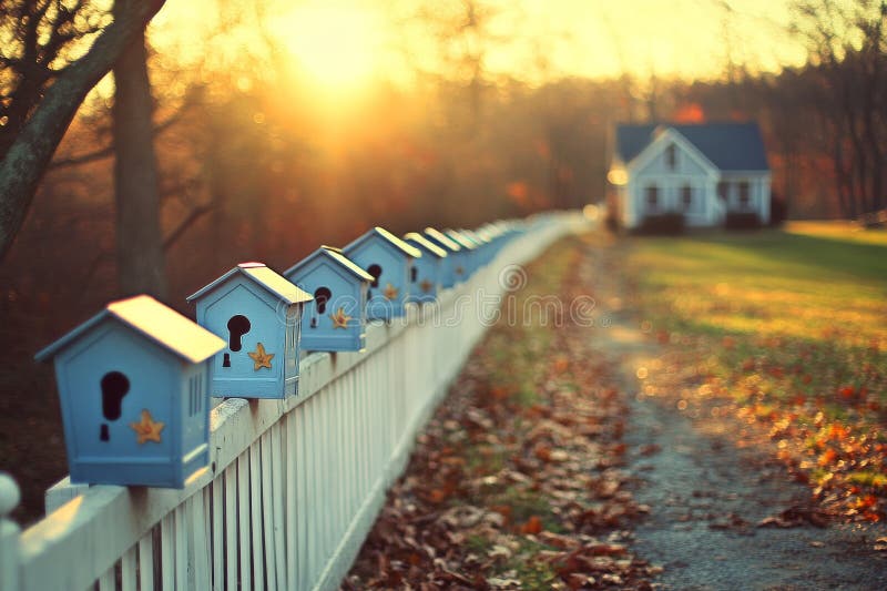 The park setting features a close-up of several gray portable toilets lined up adjacent to one another royalty free stock photo