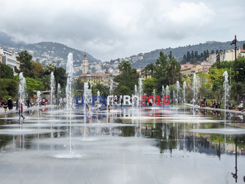 Parkera av staden av Nice under EUROET 2016 arkivbild Parkera av staden av Nice under EUROET 2016 arkivbild