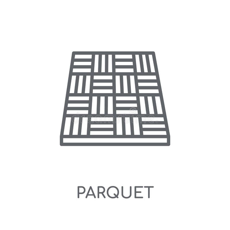 Parkietowa liniowa ikona Nowożytnego konturu logo Parkietowy pojęcie na whit royalty ilustracja Parkietowa liniowa ikona Nowożytnego konturu logo Parkietowy pojęcie na whit royalty ilustracja