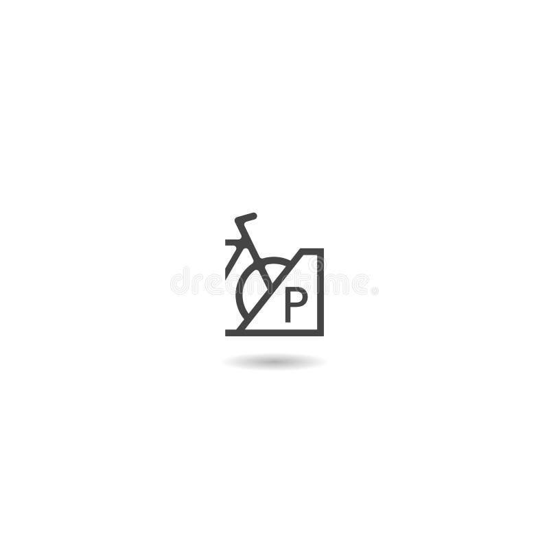 Parking bike icon. Cycle park with shadow royalty free illustration