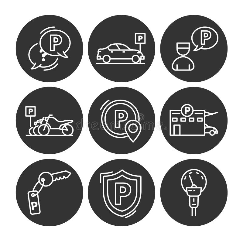 Parking line icons. vector illustration